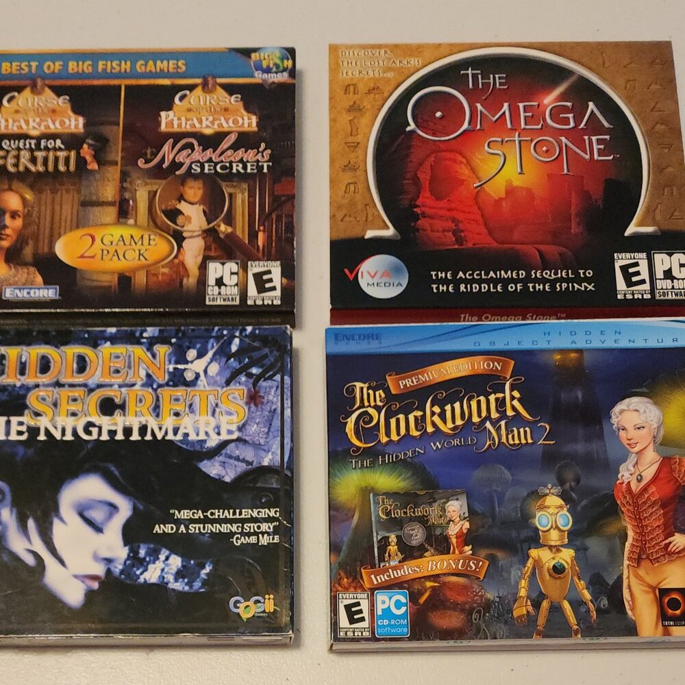 PC Video Game Lot Hidden Objects/Puzzles/Mini Games/Seek & Find/Brain Teasers
